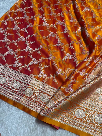 Banarasi Pure katan mashru silk saree With Blouse