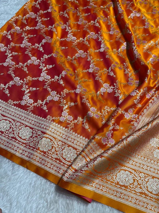 Banarasi Pure katan mashru silk saree With Blouse
