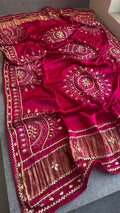 Pure gajji silk lakdi patta dupatta with gota patti work
