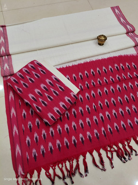 Pure  ikkat Cotton Unstitched Suit With Dupatta