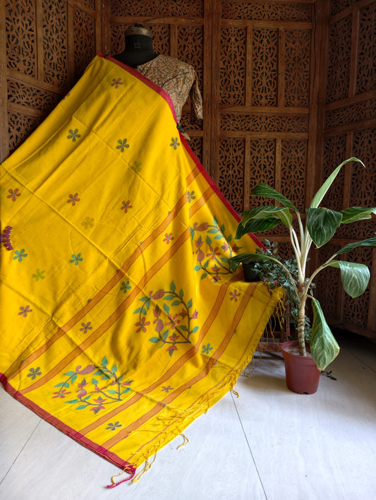 Pure Cotton needle work jamdani Saree