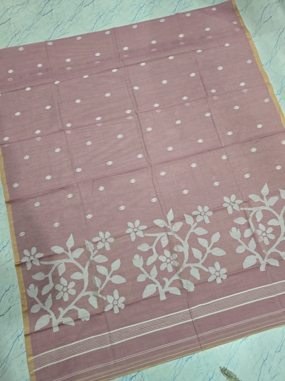 Pure Cotton needle work jamdani Saree