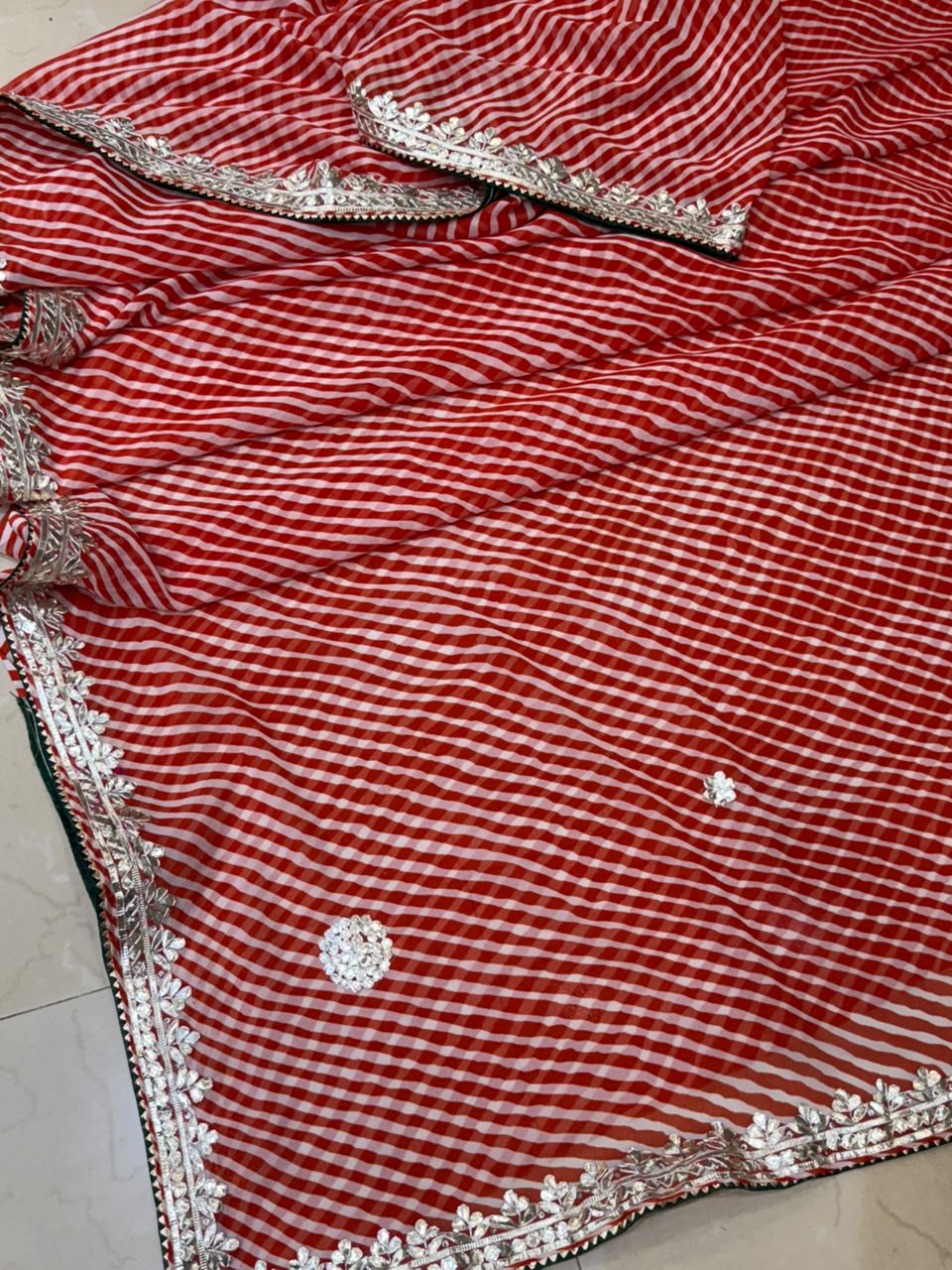 Georgette Gota Patti Work  Saree With Blouse
