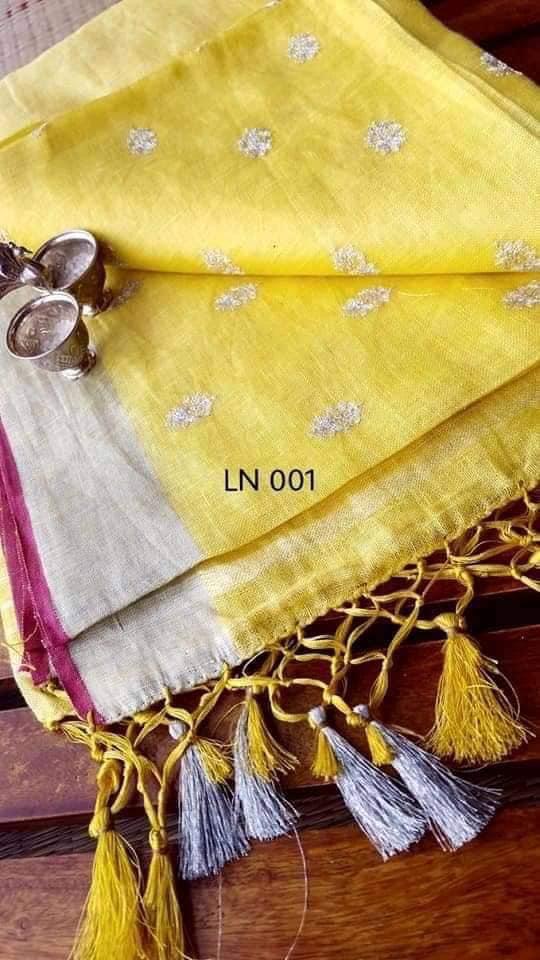 Pure Cotton Embroidery Work Saree With Blouse.
