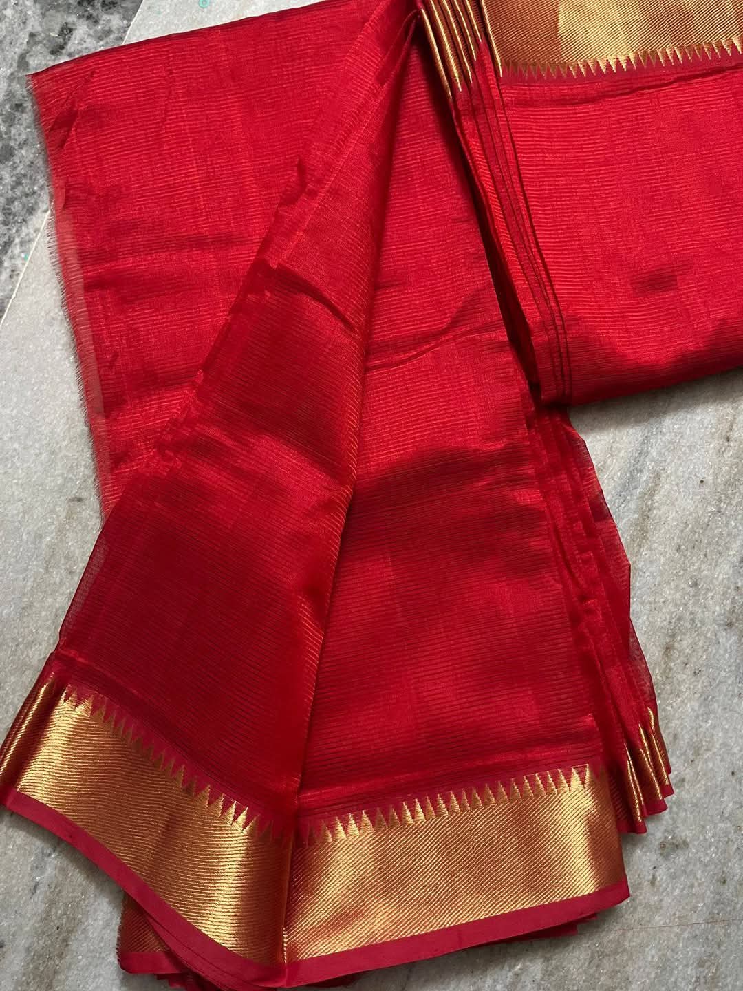 Pure Cotton Silk Mangalagiri Saree With  Blouse