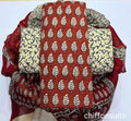 Pure cotton hand-block print suit with Chiffon dupatta