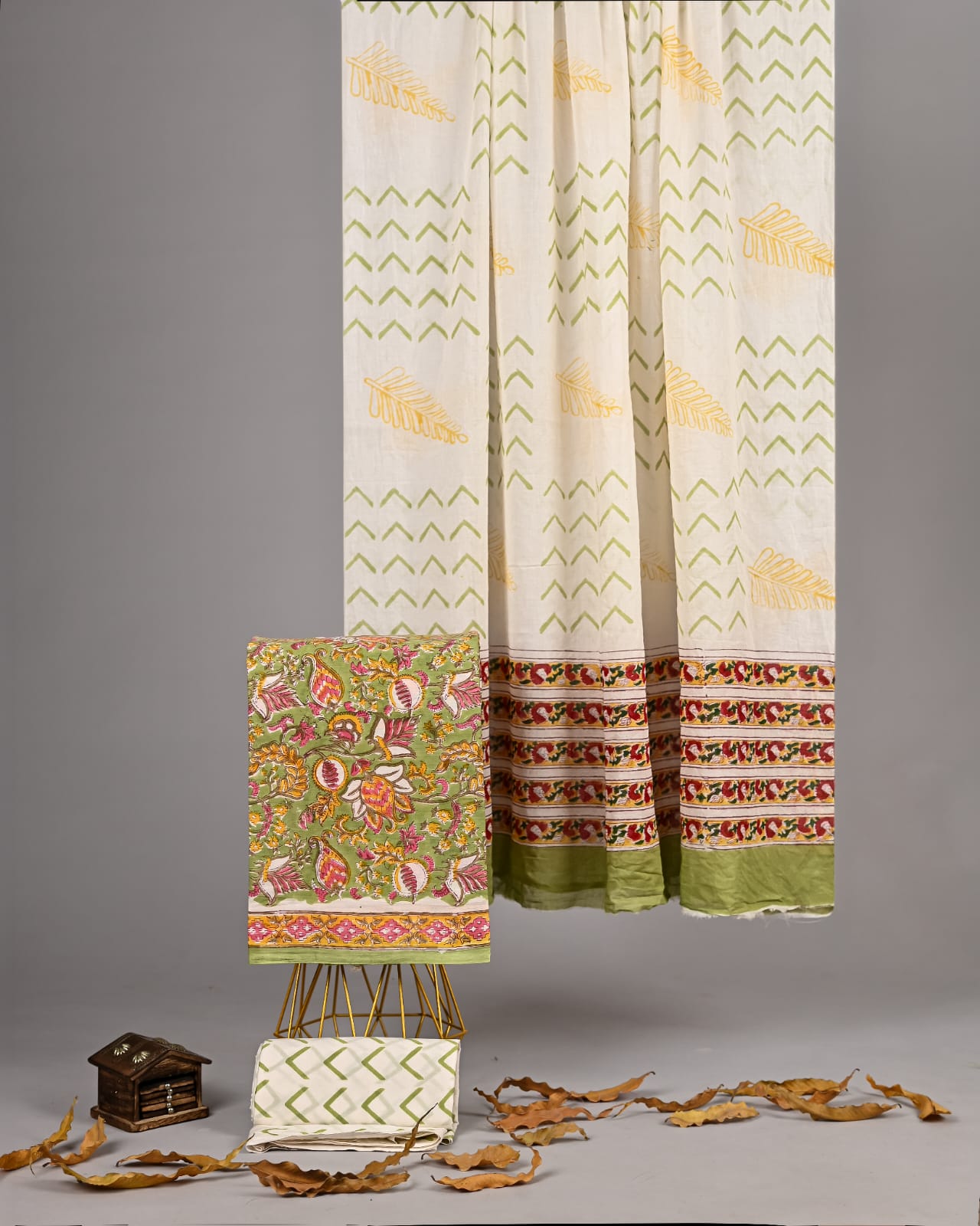 Exclusive new hand block printed cotton suits with cotton duptta