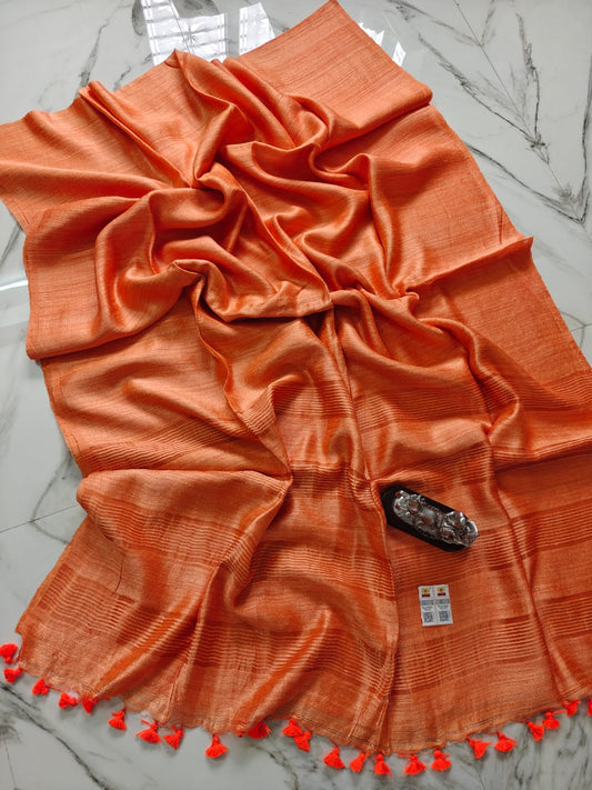 Bengal Handloom Pure Matka Silk Saree With ( Silk Mark Certified)