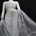 Pure Kota-Doria Unstitched Suit with Embroidery Work