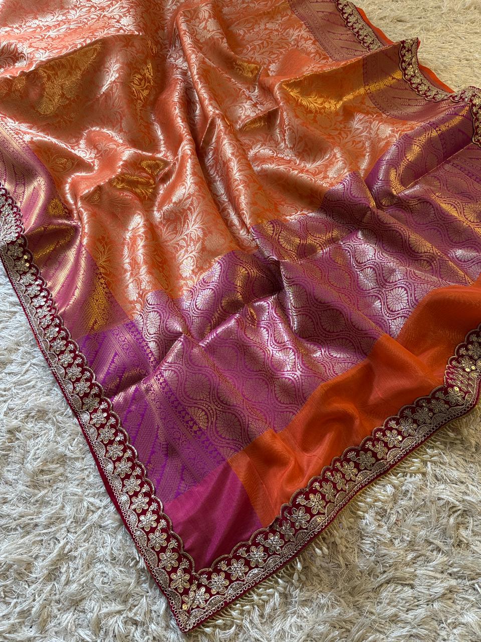 Banarasi Tissue Silk Saree With Blouse