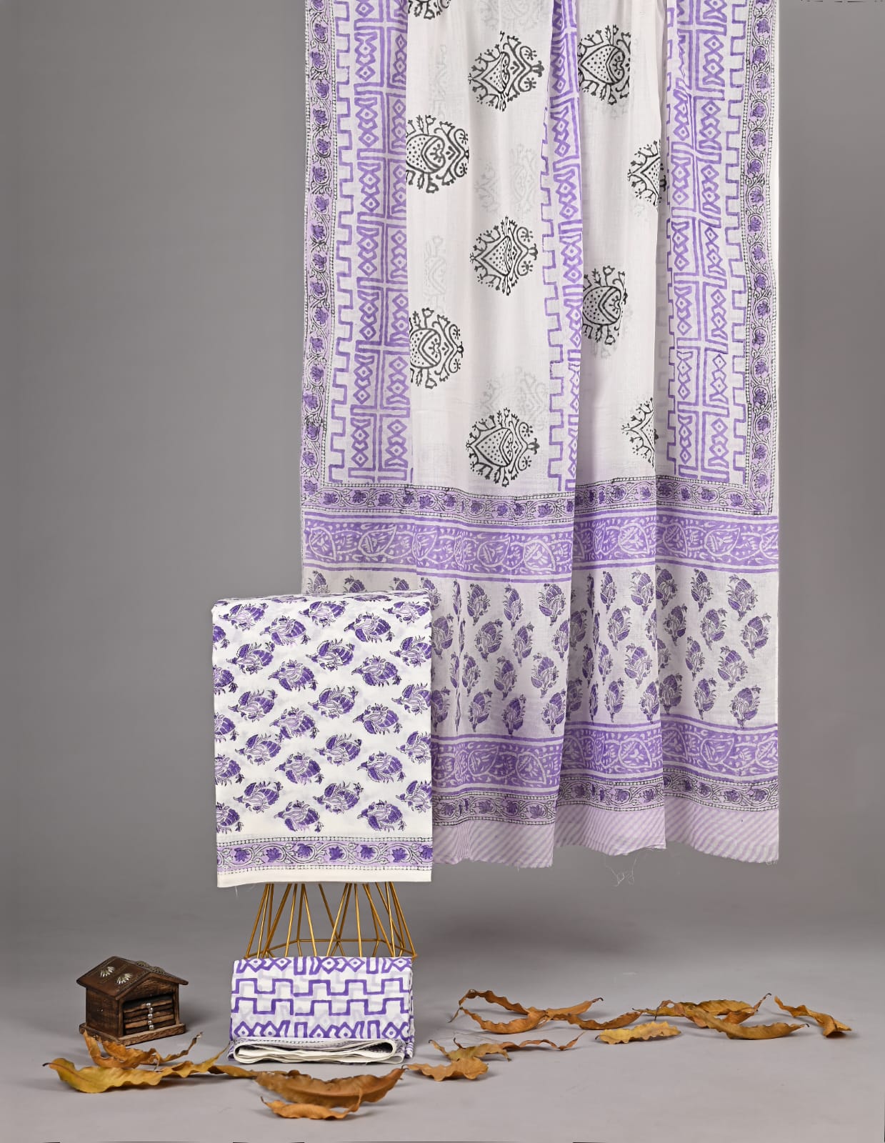 Exclusive new hand block printed cotton suits with cotton duptta