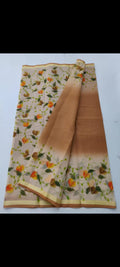 Beautiful kota cotton hand brush print work saree