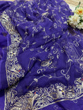 Pure Jaipuri Chiffon Jaal Work Saree With Beautiful Rajputi look and Blouse