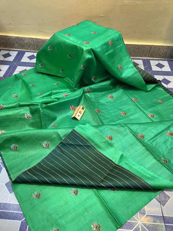 Katan Silk Embroidery With Blouse