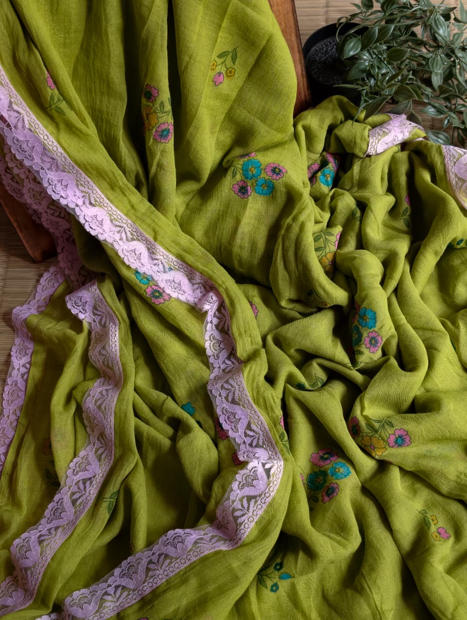 Beautiful Cotton Mulmul  Saree
