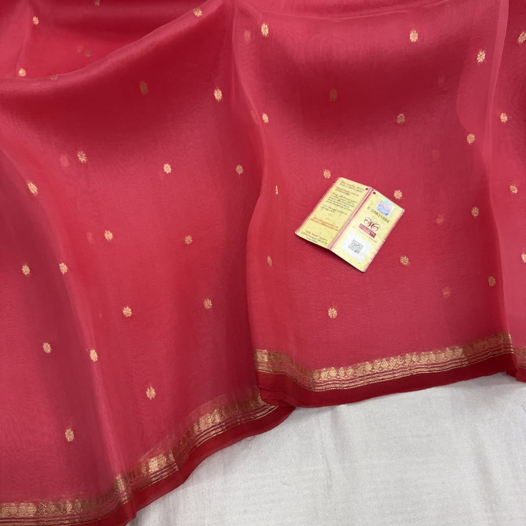 Pure Handloom banarasi  kora Silk Saree With Blouse