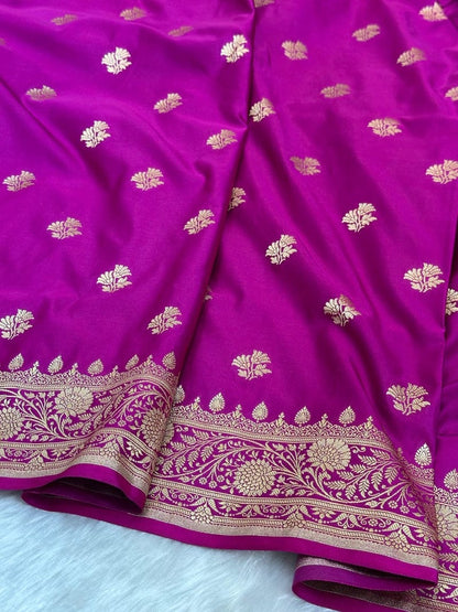Banarasi Pure katan mashru silk saree With Blouse