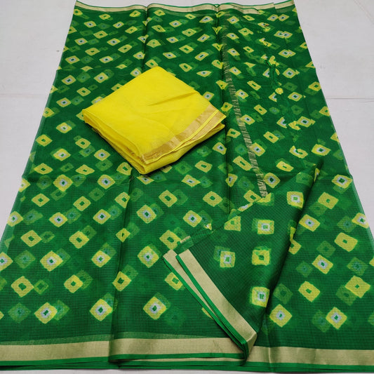 Kota Doriya Printed saree with blouse