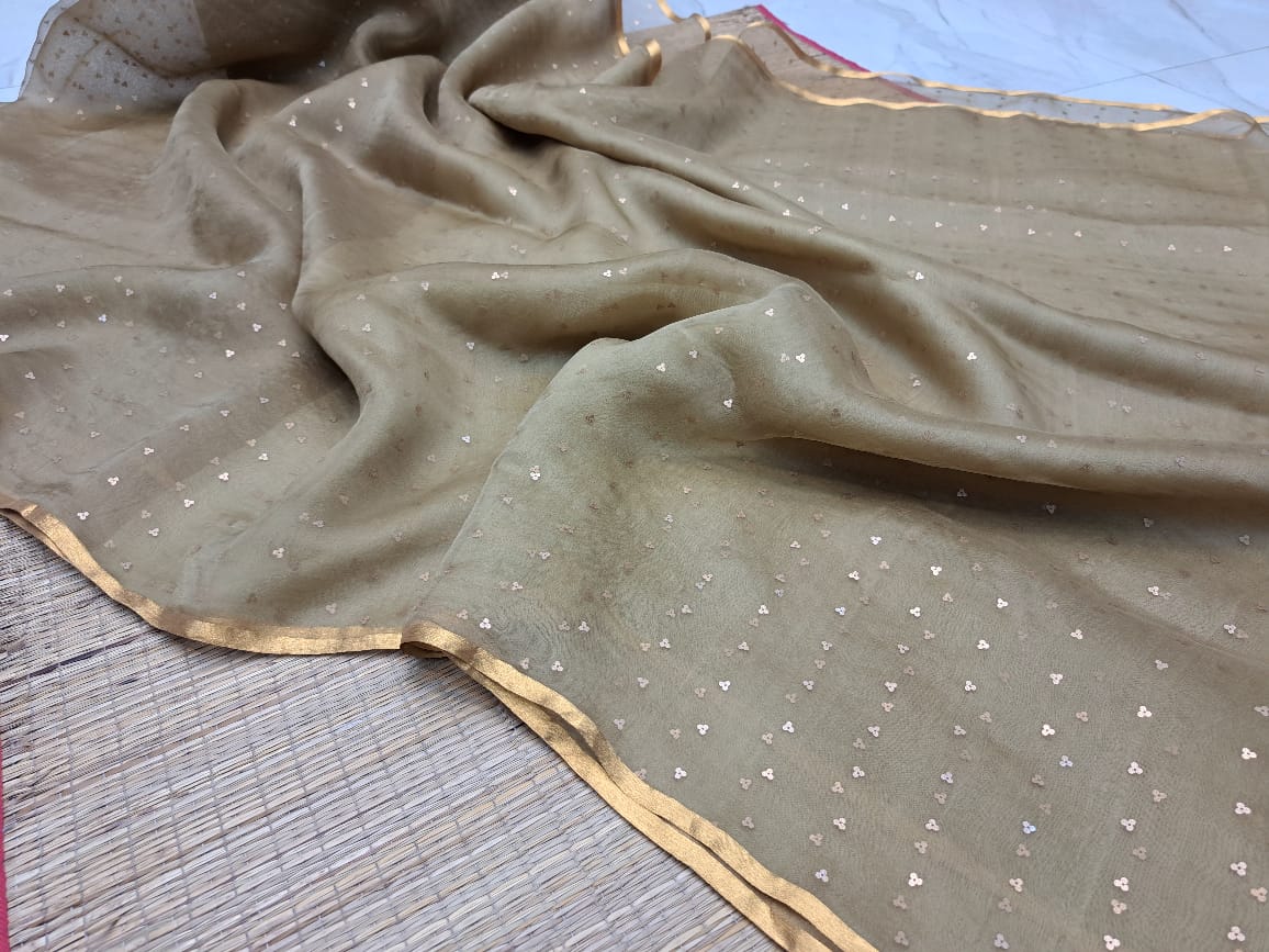 Bengal Handloom Pure Muslin Silk Saree With ( Silk Mark Certified)