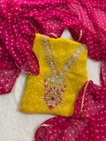 Designer Georgette Suit Set with Gota Patti Work