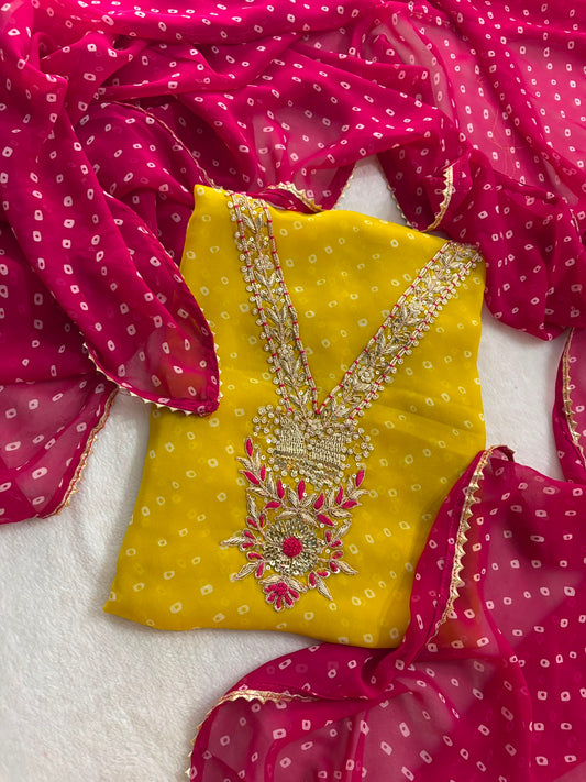 Designer Georgette Suit Set with Gota Patti Work