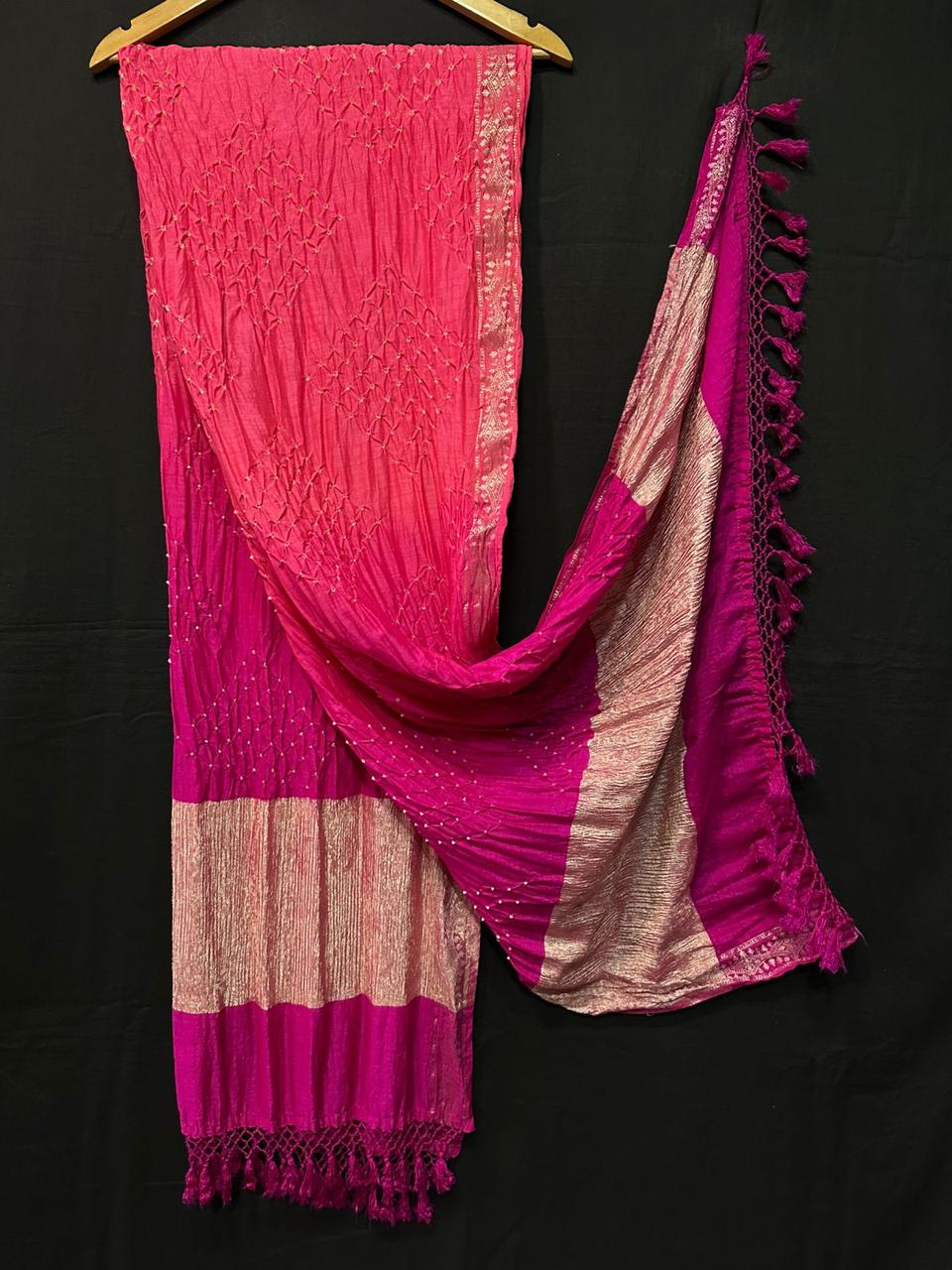 Pure Modal Silk  Bandhaj  Print   Dupatta