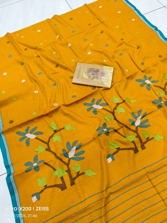 Pure Cotton  jamdani Saree without blouse
