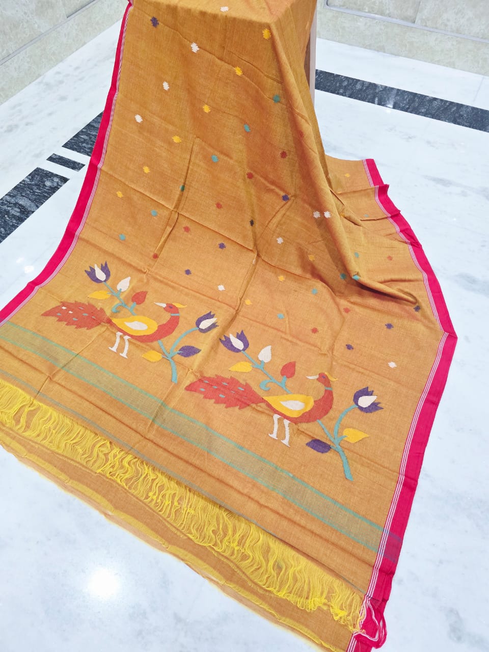 Pure Cotton needle work jamdani Saree