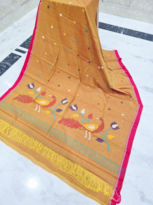 Pure Cotton needle work jamdani Saree