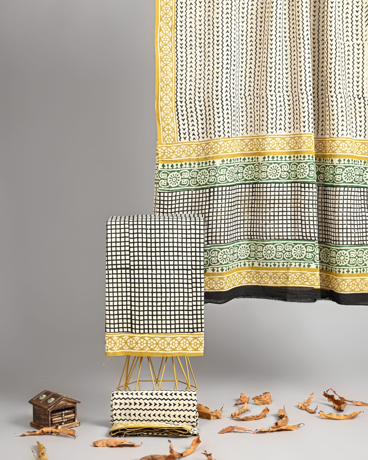 Exclusive new hand block printed cotton suits with cotton duptta