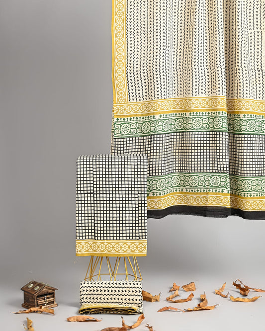 Exclusive new hand block printed cotton suits with cotton duptta