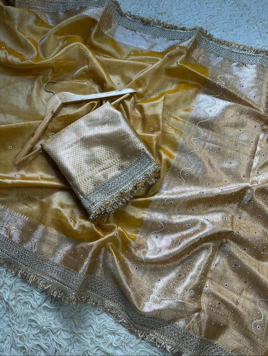Banarasi Tissue Silk Saree With lace work border