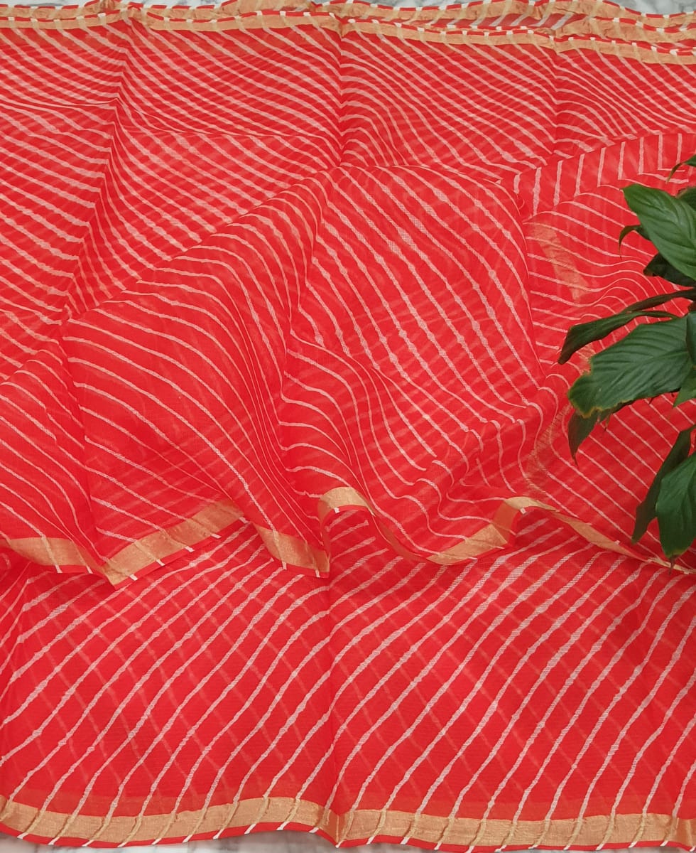 Beautifull pure kota silk leheriya work saree