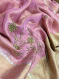 Pure Tissue Linen Saree With Handloom Perfection