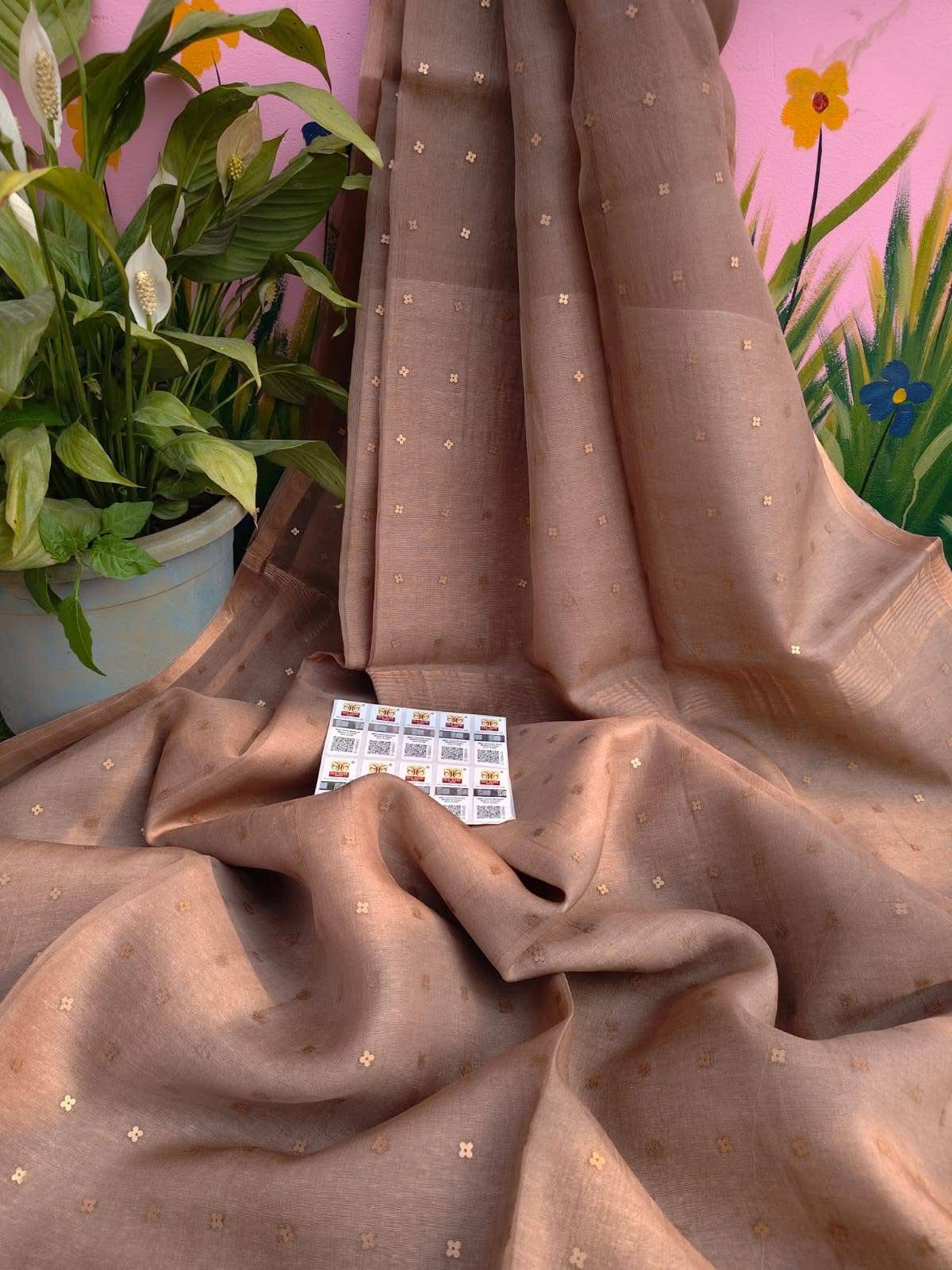 Bengal Handloom Pure Muslin Silk Saree With ( Silk Mark Certified)