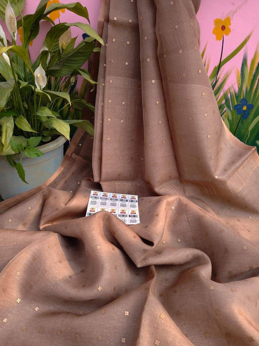 Bengal Handloom Pure Muslin Silk Saree With ( Silk Mark Certified)