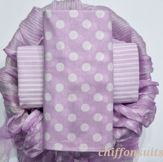Pure cotton hand-block print suit with Chiffon dupatta