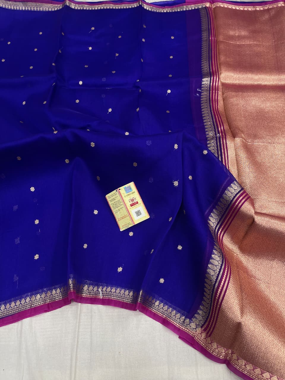 Pure Handloom banarasi  kora Silk Saree With Blouse