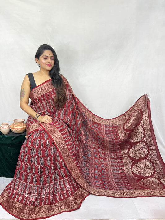 Pure Modal Silk Saree with blouse