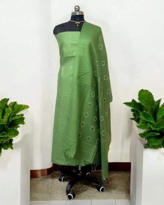 Bhagalpuri Katan Silk 3PC Unstitched Suit