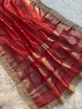 Banarasi Tissue Silk Saree With lace work border