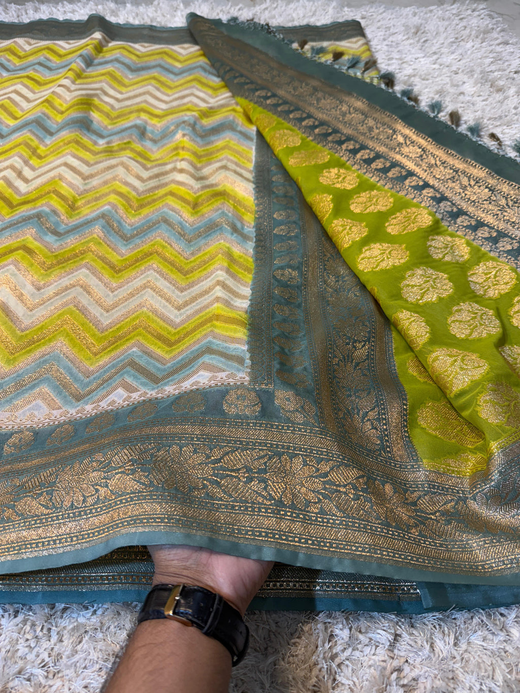 Banarasi Semi Khaddi Katan Georgette Soft Silk Saree