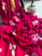 Beautiful Mulmul   Cotton Flowers design Hand Painted Saree