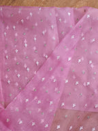 Pure organza silk chikankari work  saree with heavy blouse