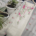 Kota Doria Embroidery work Unstitched Suit