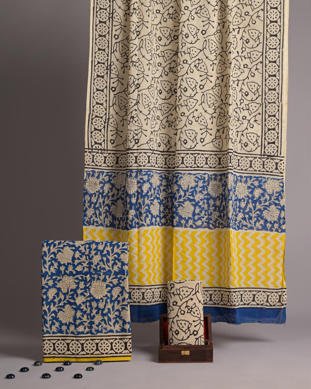 Exclusive new hand block printed cotton suits with cotton duptta