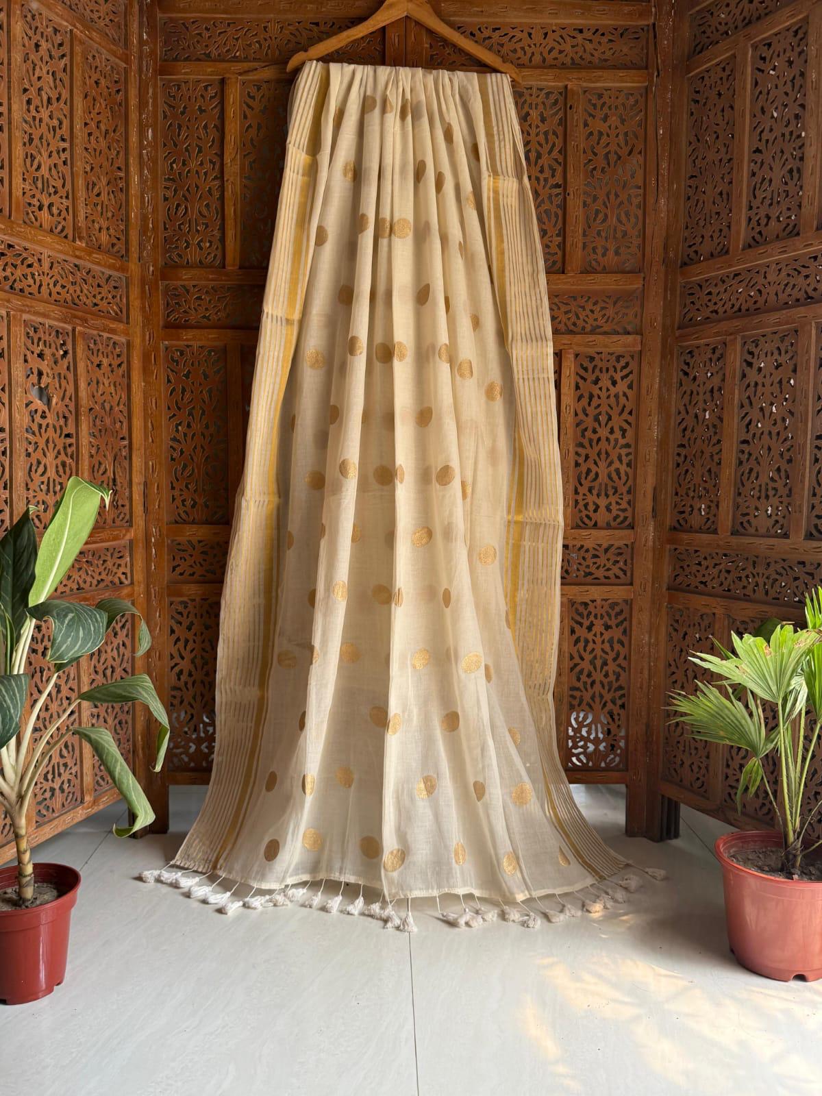 Premium Pure Mulmul Cotton Saree with Designer Lace Border