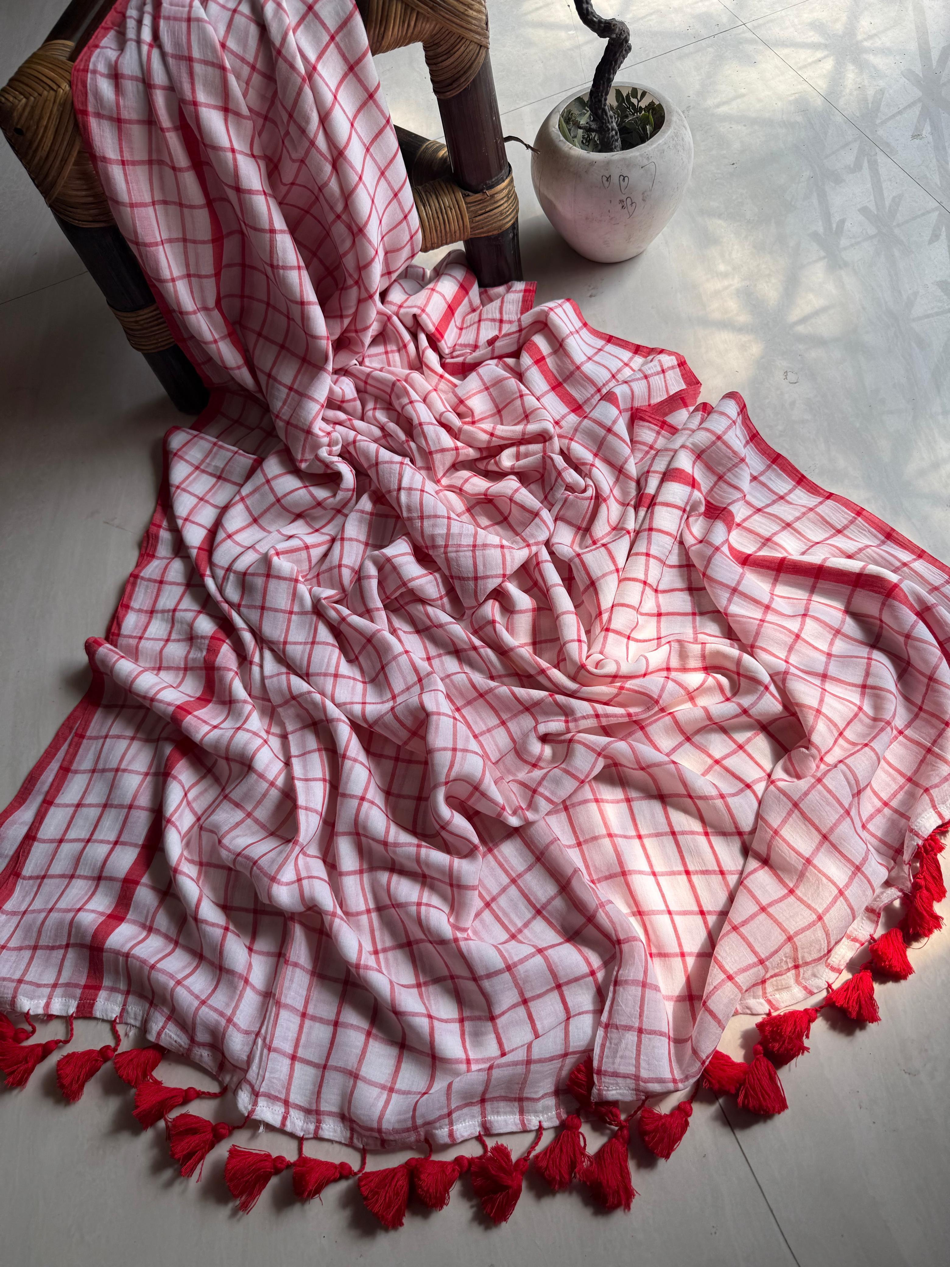 Beautiful Cotton Mulmul  Saree