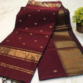 Maheshwari Cotton Silk Zari Work Saree With Blouse