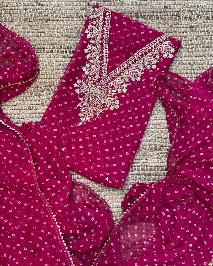 Designer Georgette Suit Set with Gota Patti Work